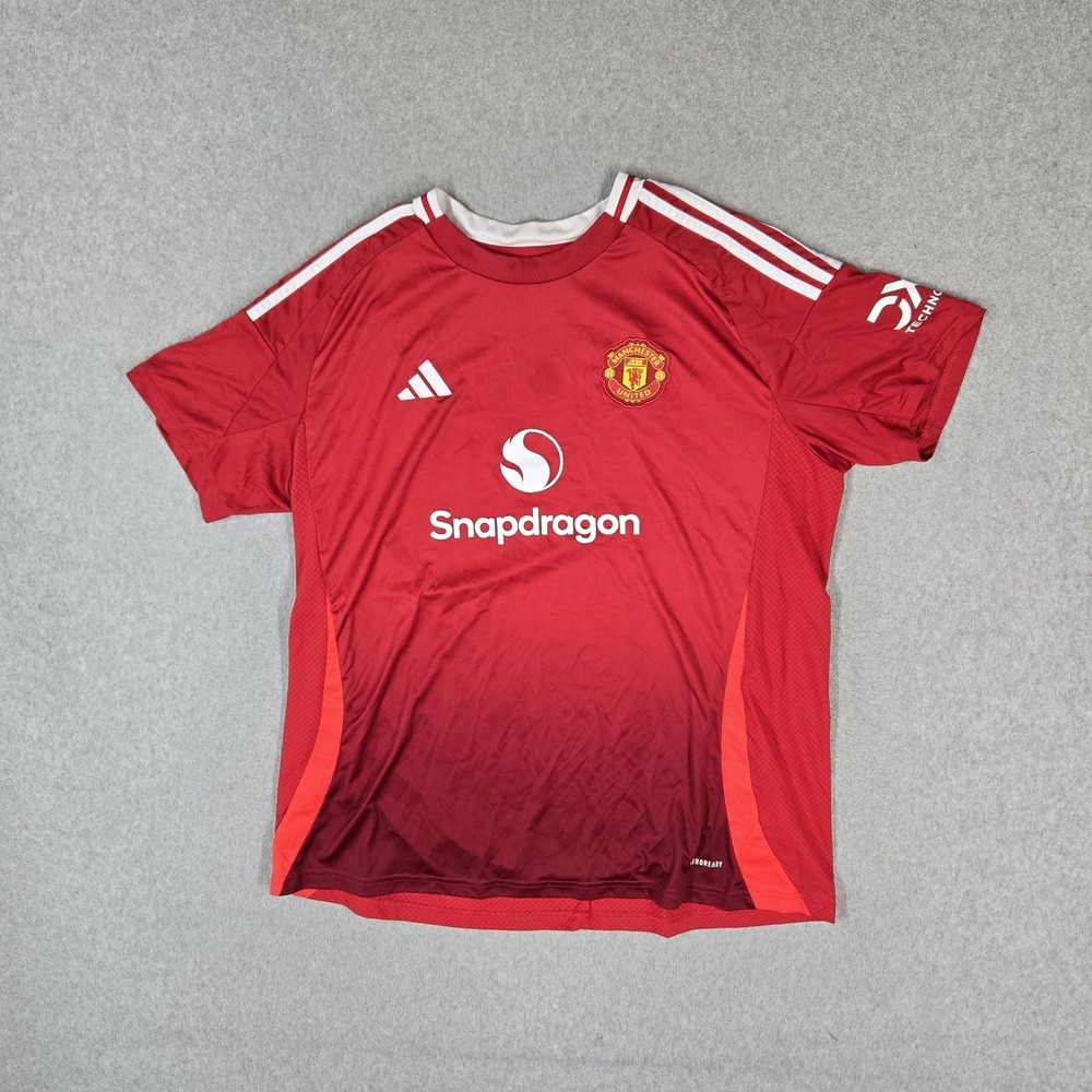 Manchester United Men Jersey 2XL Red Embroidered Adidas 2024 Home Soccer